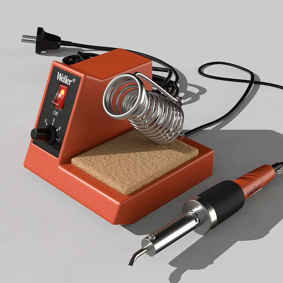 Soldering iron station 3D model_0
