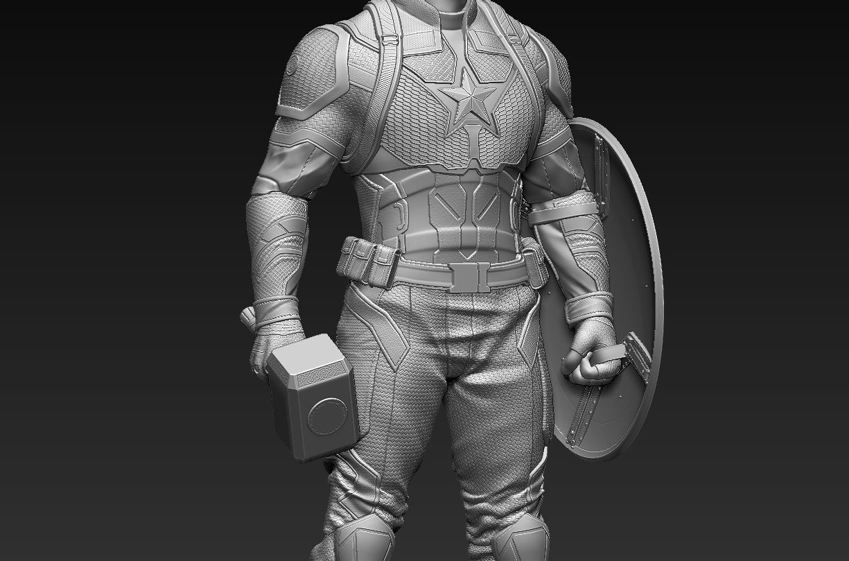 Captain America Statue 3D Print Ready 3D print model_8