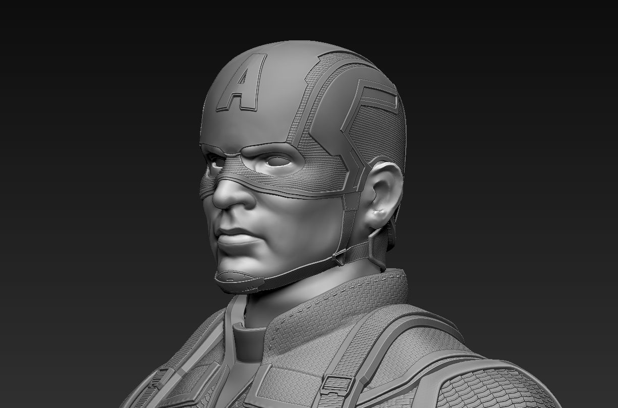 Captain America Statue 3D Print Ready 3D print model_6