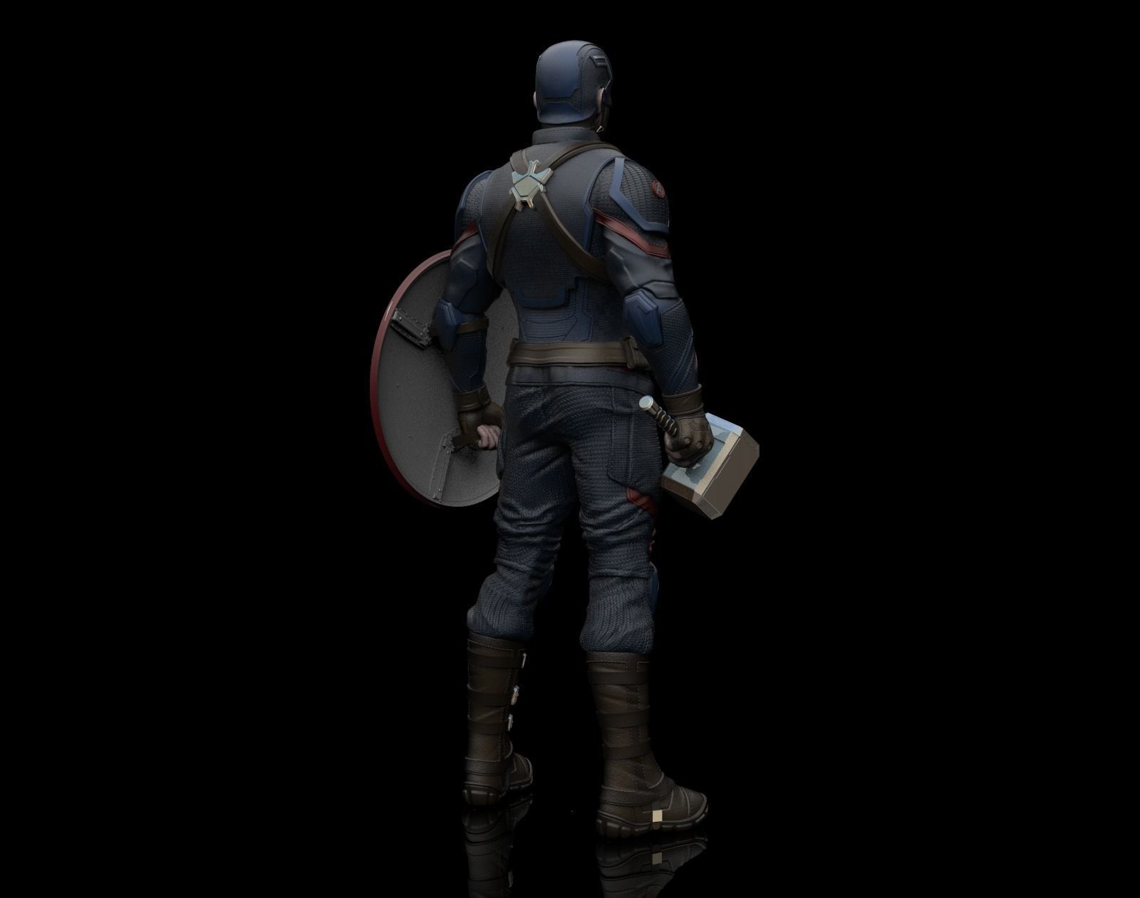Captain America Statue 3D Print Ready 3D print model_1