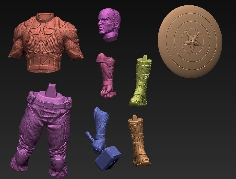 Captain America Statue 3D Print Ready 3D print model_16