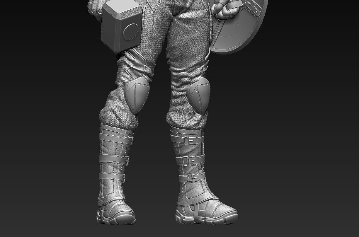Captain America Statue 3D Print Ready 3D print model_11