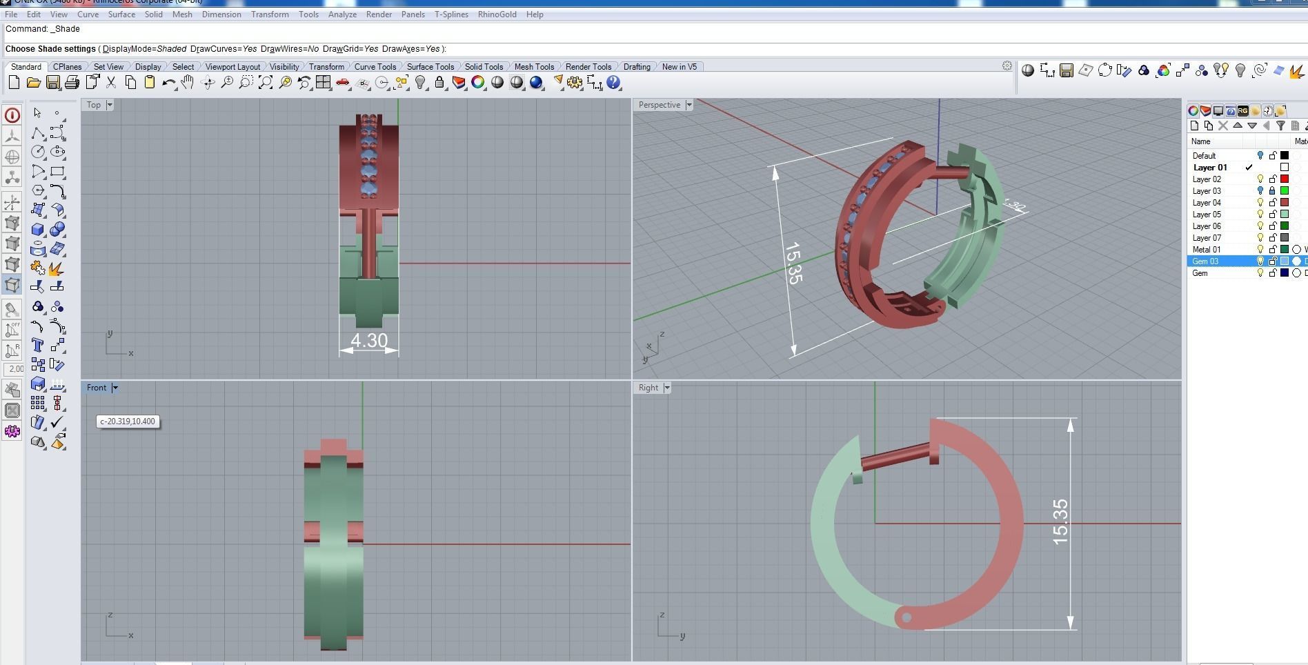 Earrings 3D print model two diamond hoop 3D print model_5