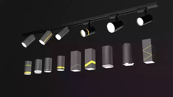 Set of track lights spot lamp