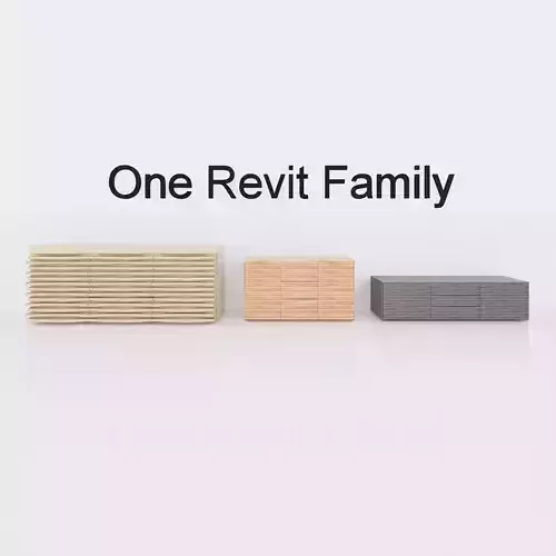 Wardrobe 2 - Full parametric Revit Family  Free low-poly 3D model