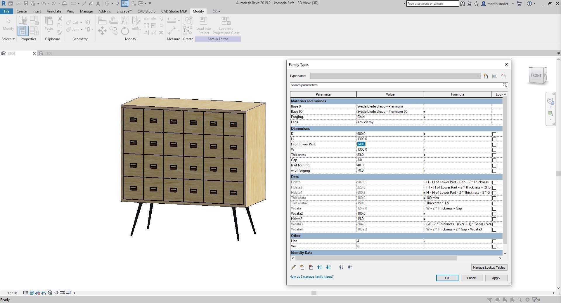 3D model Wardrobe 3 Full parametric Revit Family VR / AR / lowpoly CGTrader