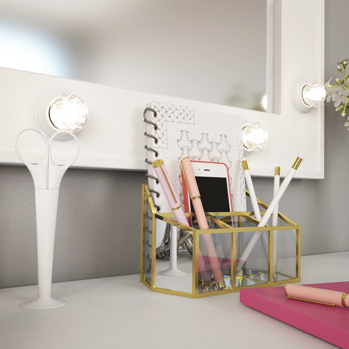 Workplace I Dressing table I Pottery Barn 3D model_2