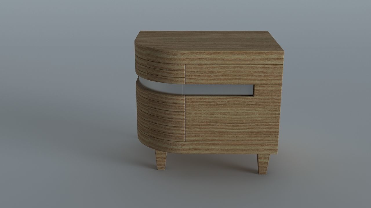 Bed site table two option Low-poly 3D model_3