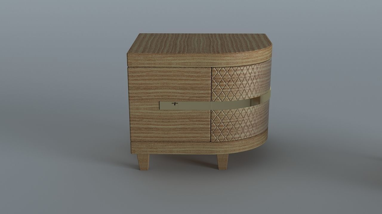 Bed site table two option Low-poly 3D model_4