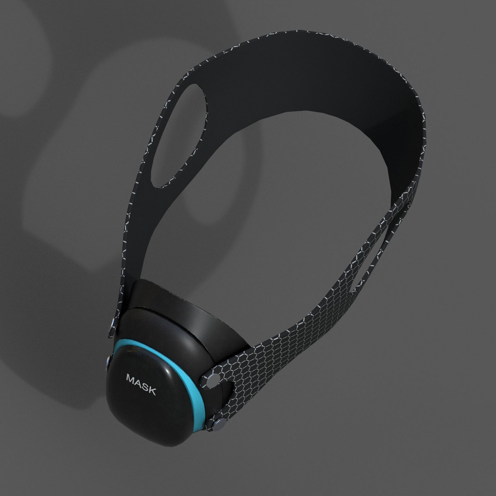 Gas mask protection isolated futuristic  Low-poly 3D model_8