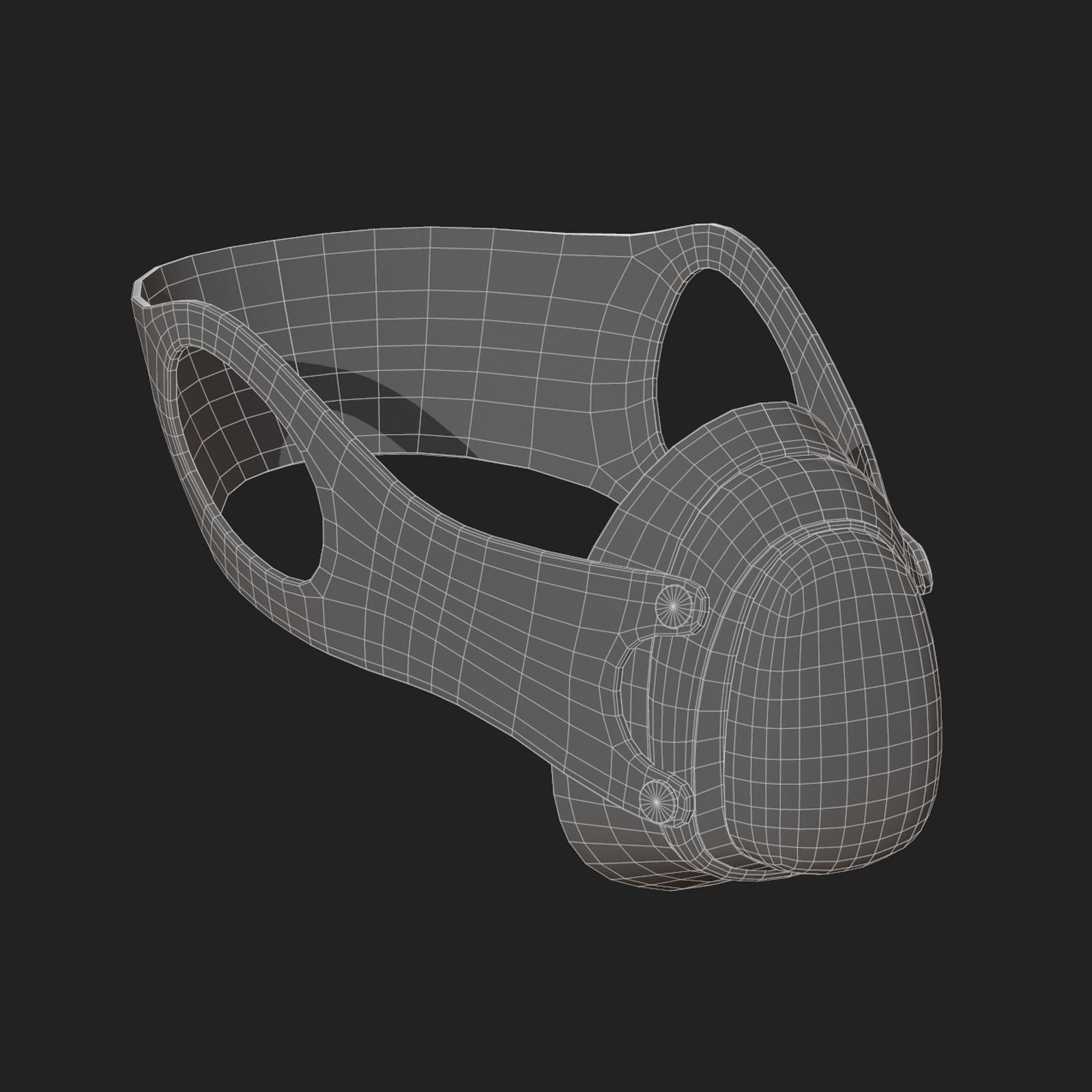 Gas mask protection isolated futuristic  Low-poly 3D model_10