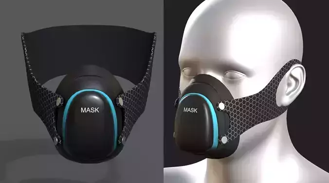 Gas mask protection isolated futuristic 