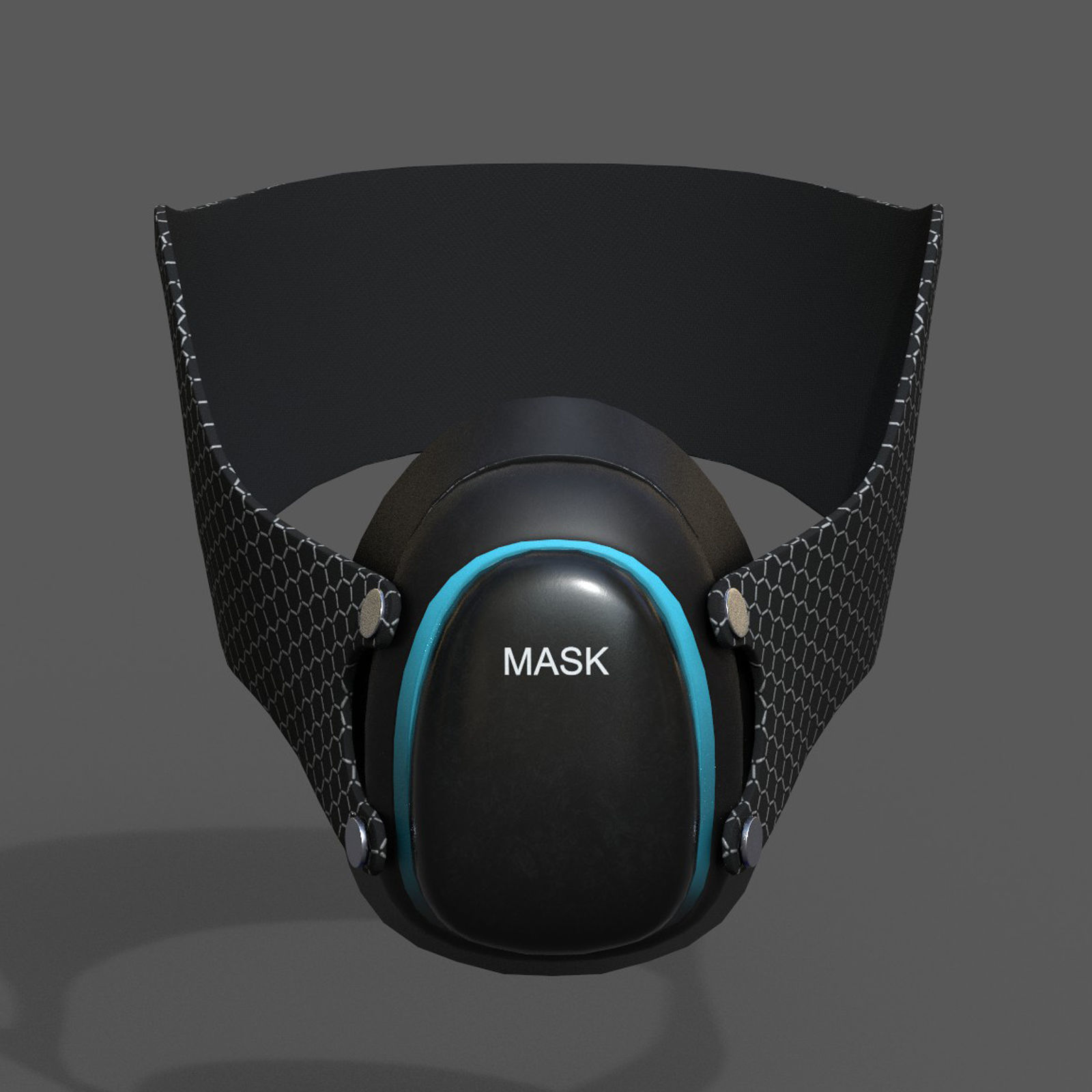 Gas mask protection isolated futuristic  Low-poly 3D model_2