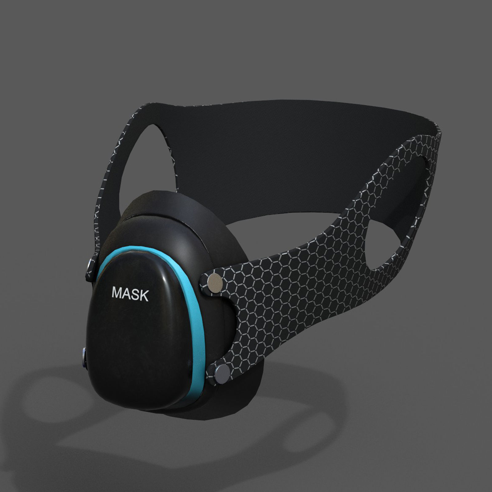 Gas mask protection isolated futuristic  Low-poly 3D model_3