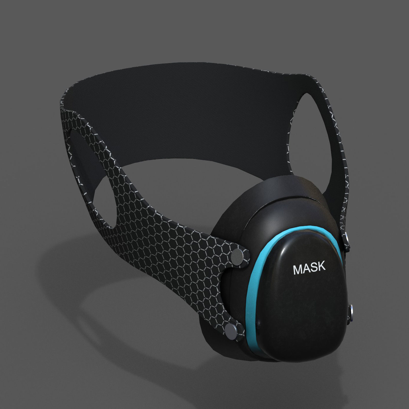 Gas mask protection isolated futuristic  Low-poly 3D model_5