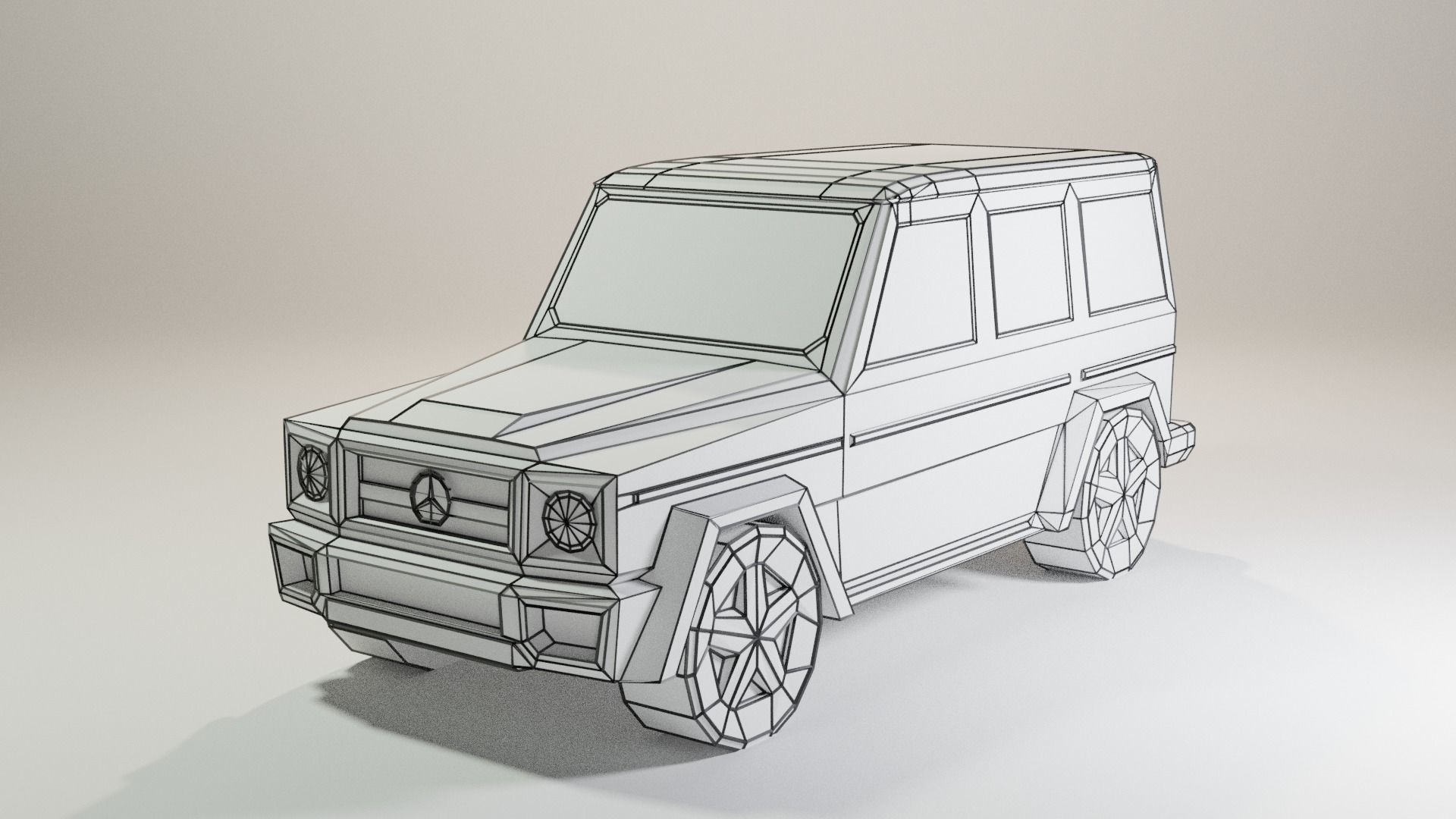 Low Poly Mercedes-Benz G Class Low-poly 3D model_9