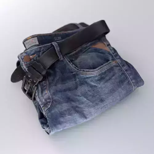Folded Mens Jeans 112 3D model