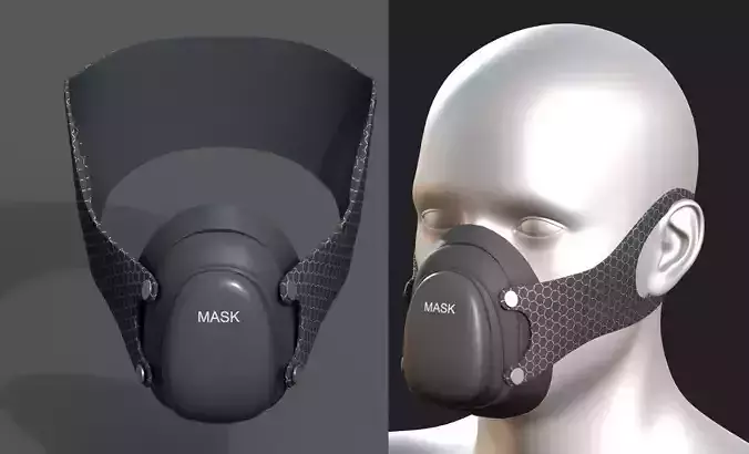 Gas mask protection futuristic technology 