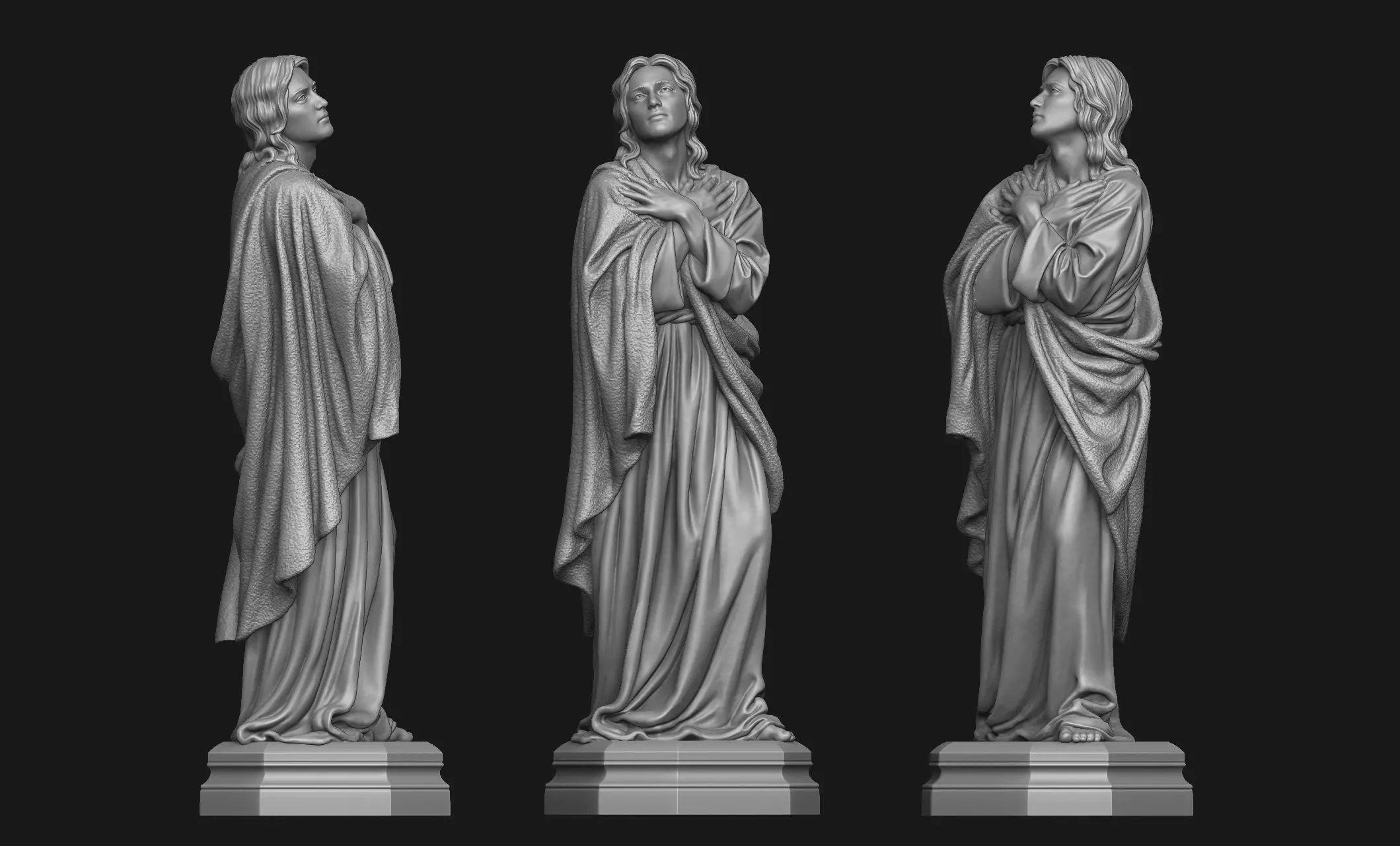 Saint John Statue 3D print model_0