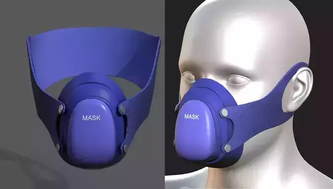 Gas mask respirator military combat 3d model 