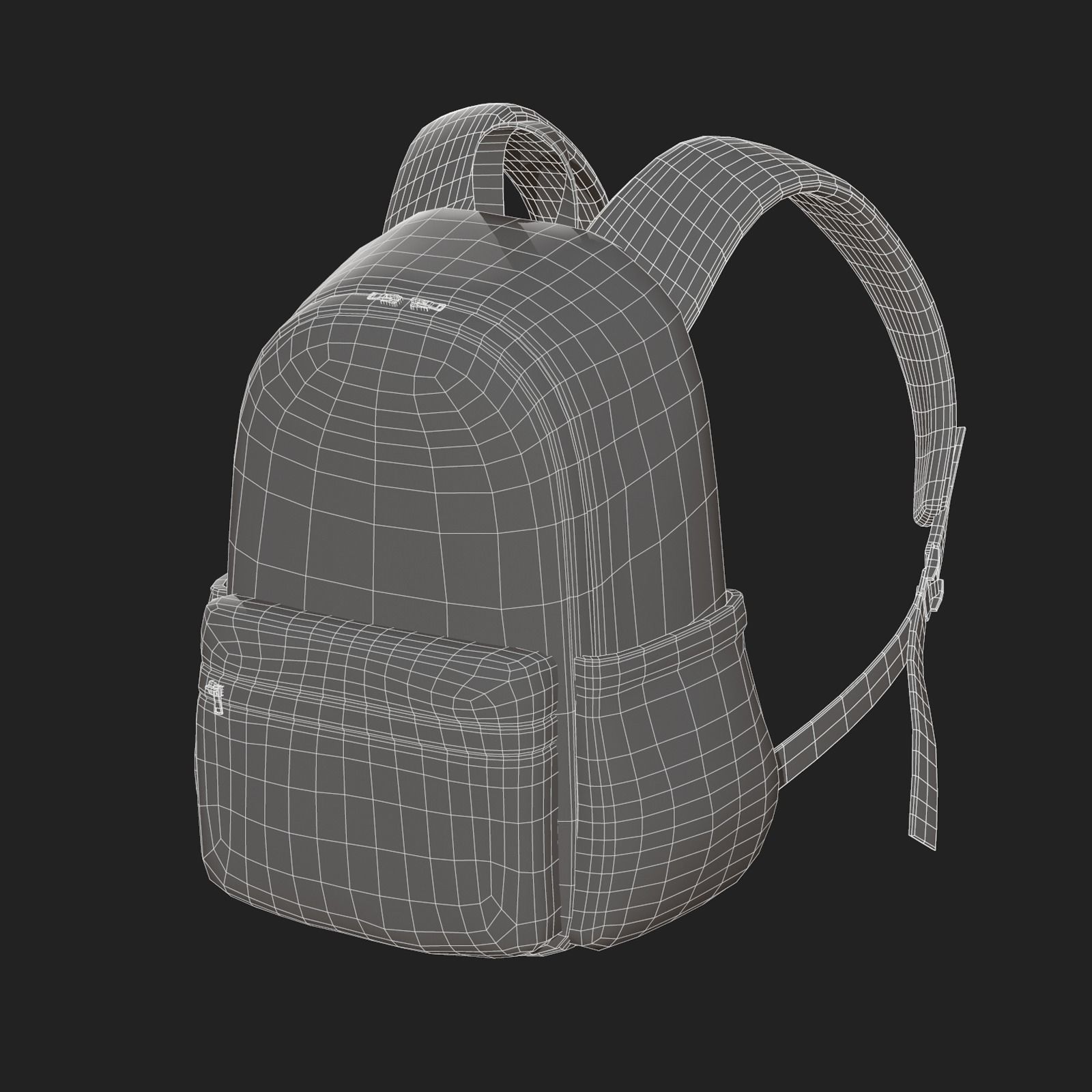 Backpack Black Generic bag baggage  3D model_10
