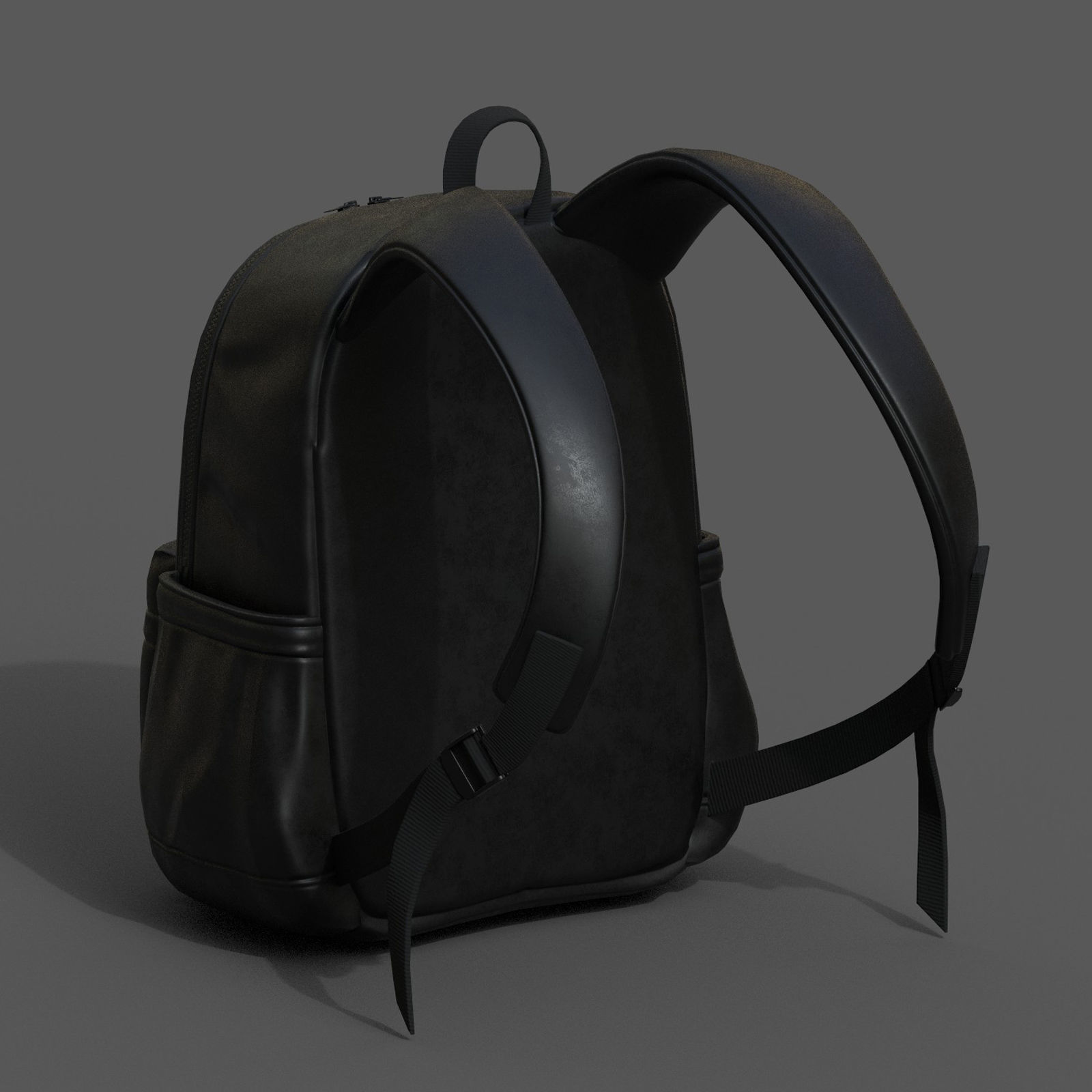 Backpack Black Generic bag baggage  3D model_5