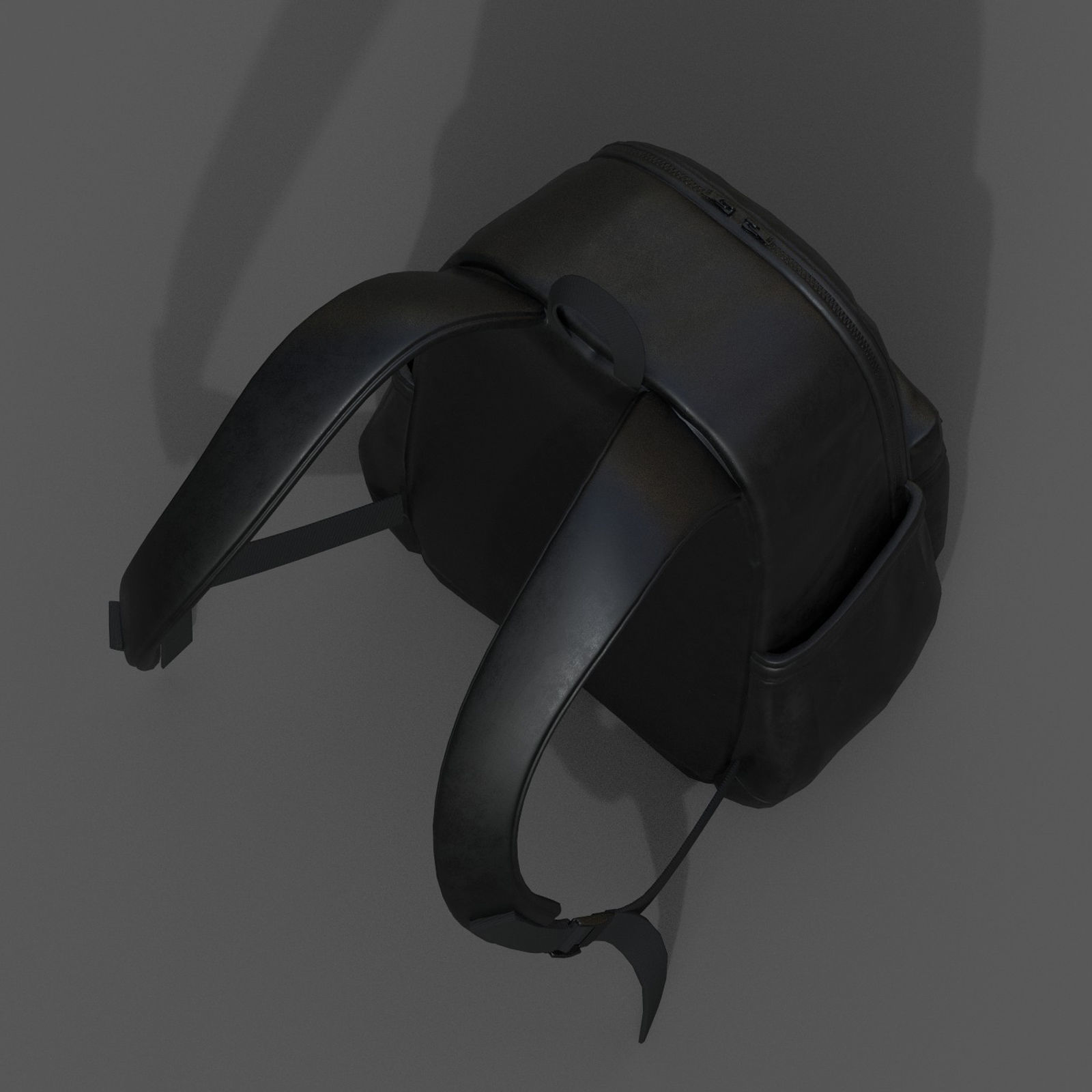 Backpack Black Generic bag baggage  3D model_8