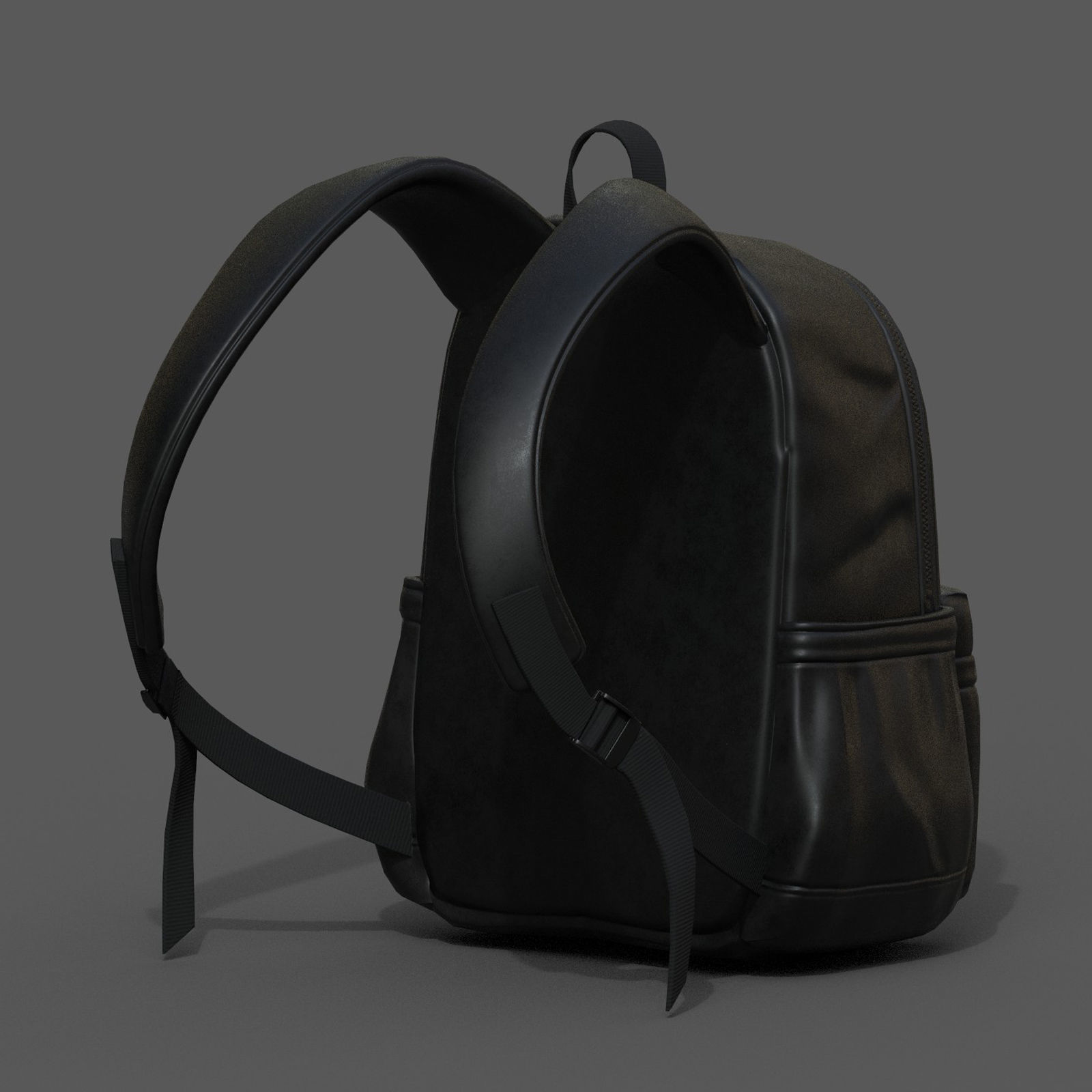 Backpack Black Generic bag baggage  3D model_3