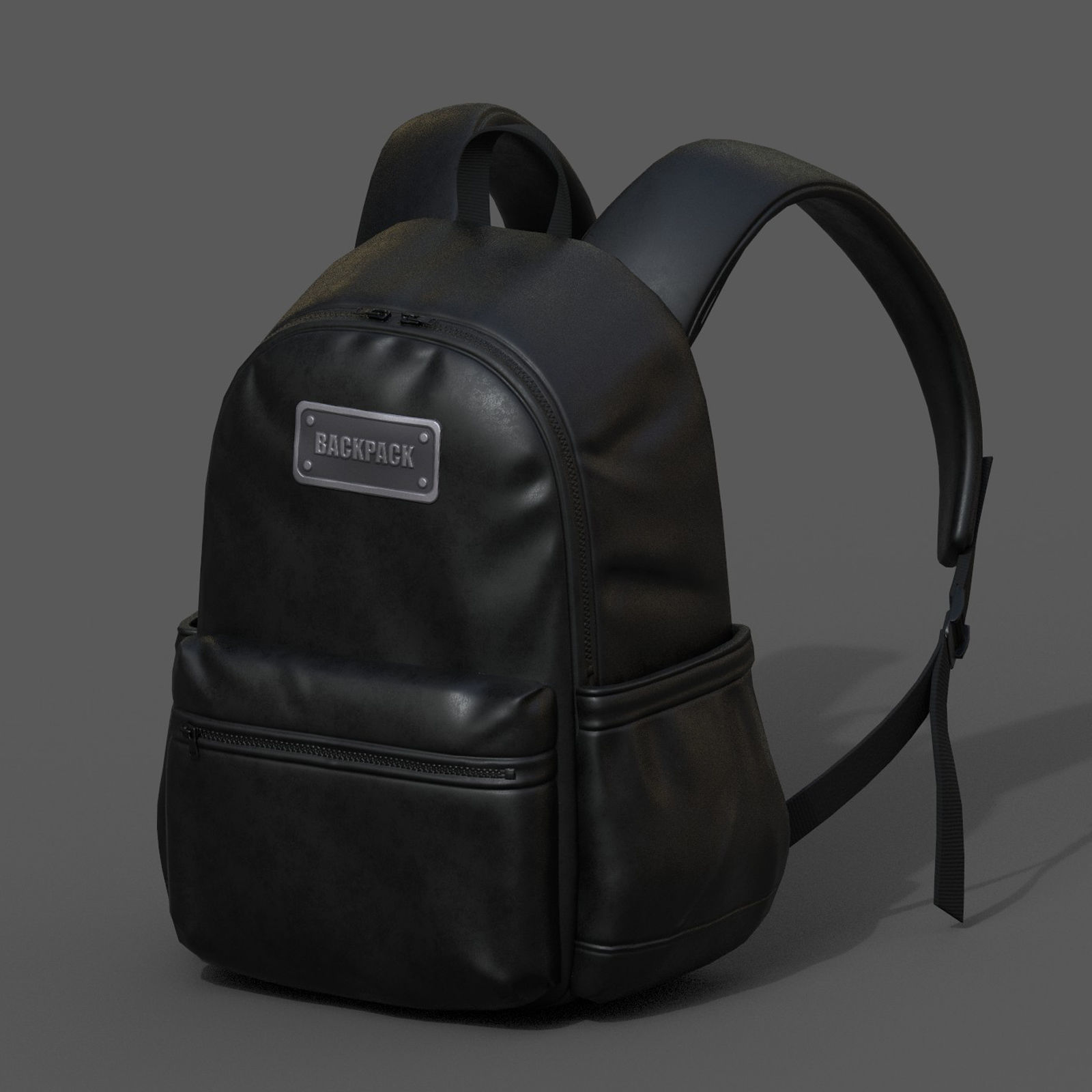 Backpack Black Generic bag baggage  3D model_4