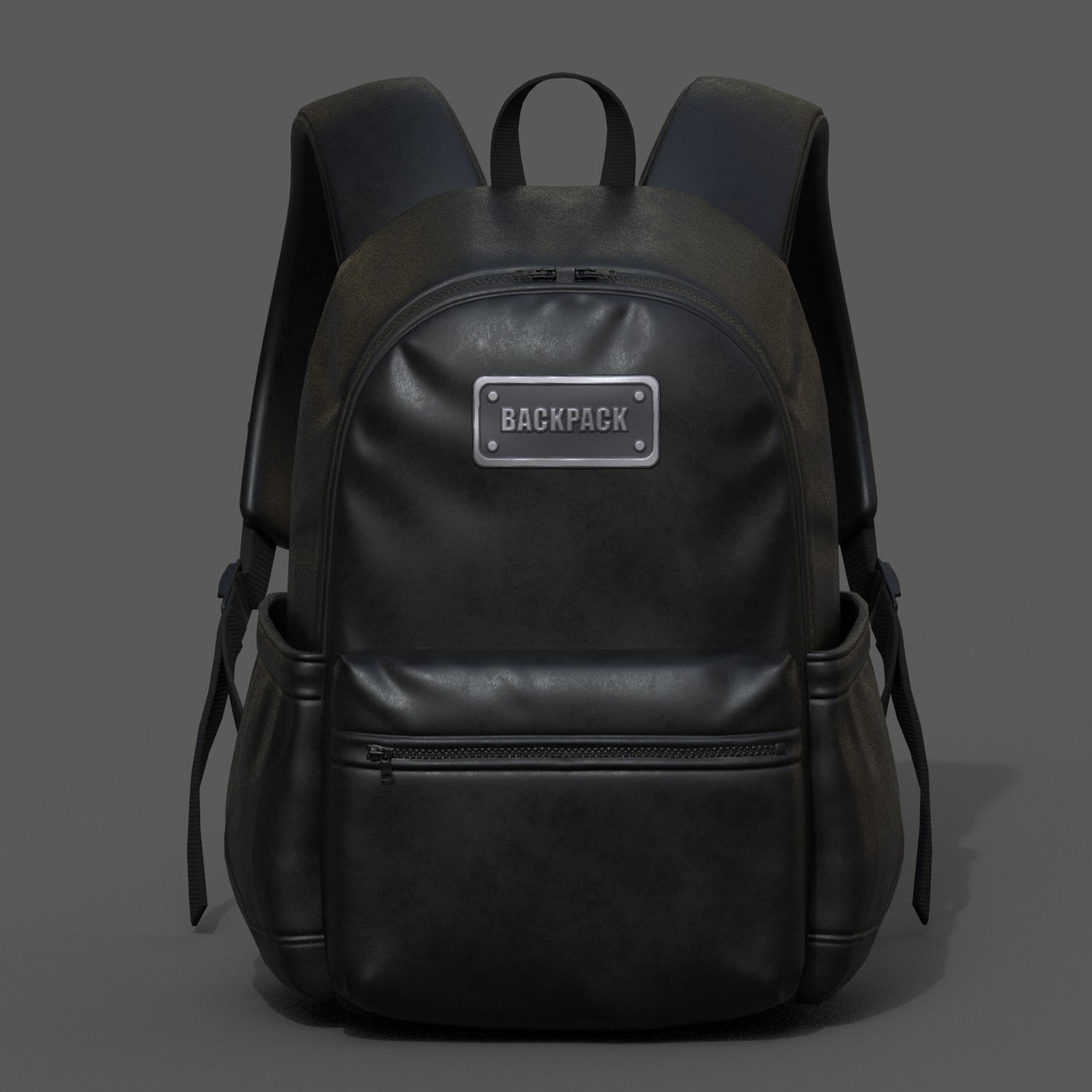 Backpack Black Generic bag baggage  3D model_1