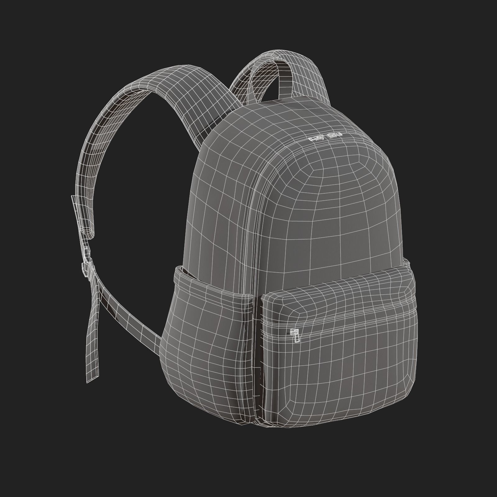 Backpack Black Generic bag baggage  3D model_12