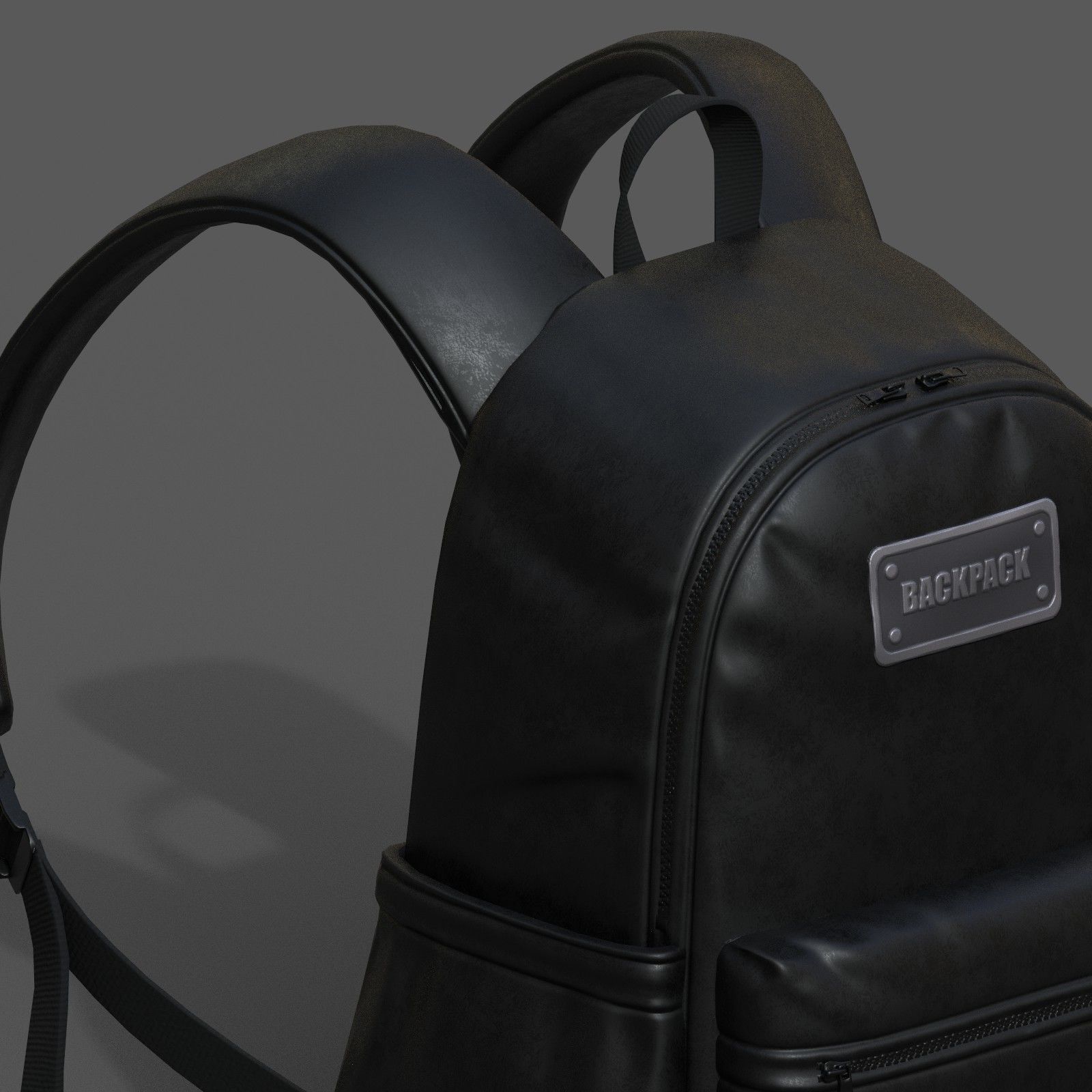 Backpack Black Generic bag baggage  3D model_7