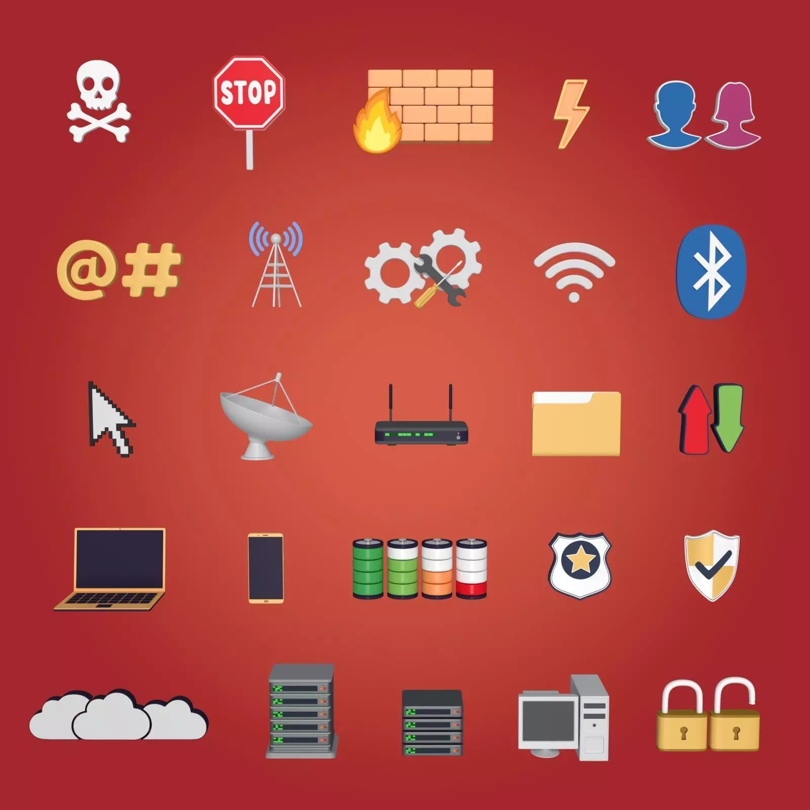 Network Signs Mega Collection Low-poly 3D model_0