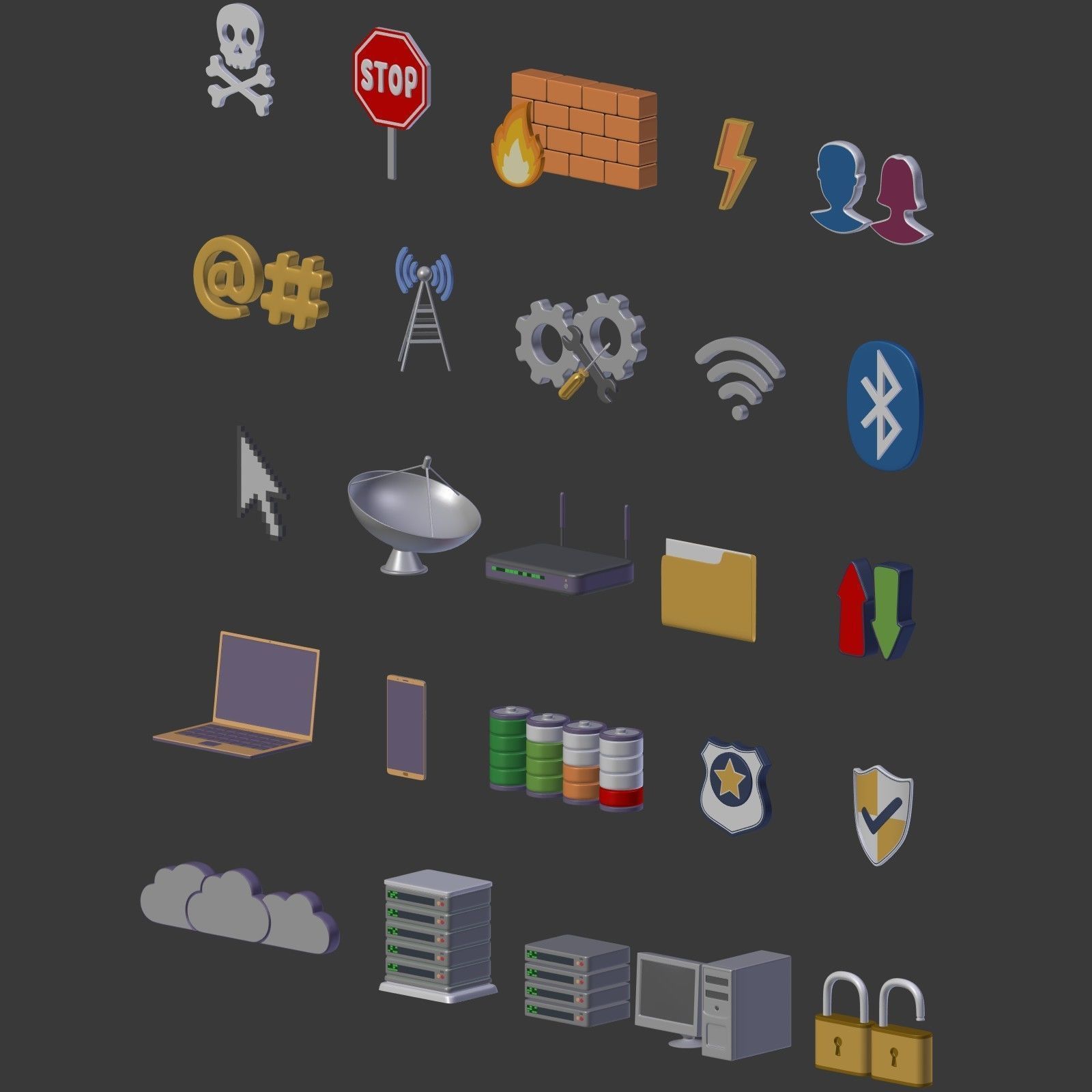 Network Signs Mega Collection Low-poly 3D model_2