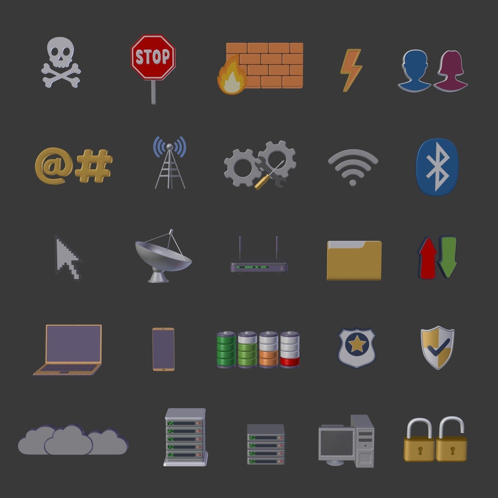 Network Signs Mega Collection Low-poly 3D model_1