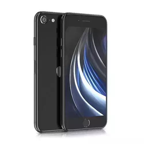 Apple iPhone SE   2020   Black Low-poly 3D model