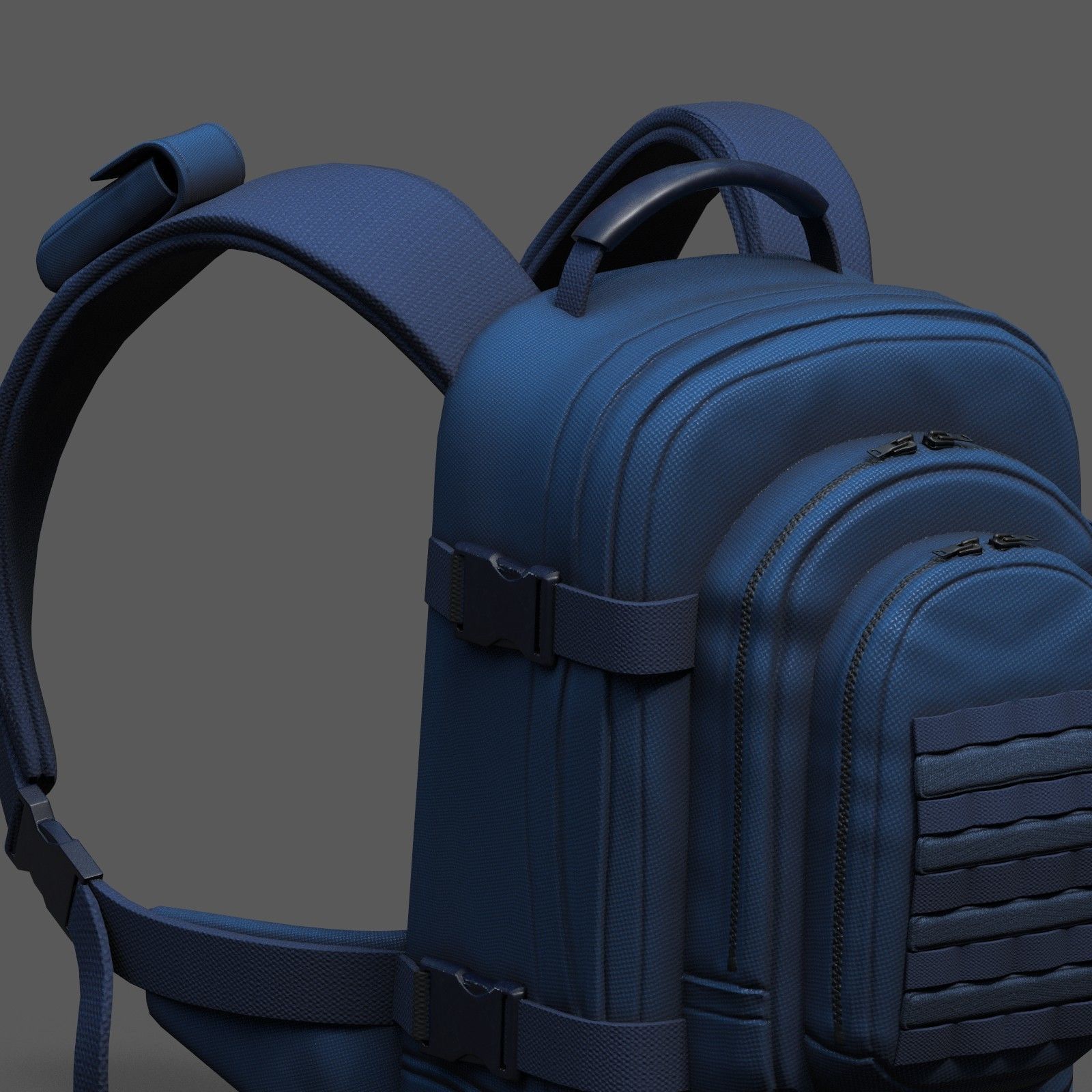 Backpack Camping Generic bag baggage  Low-poly 3D model_5