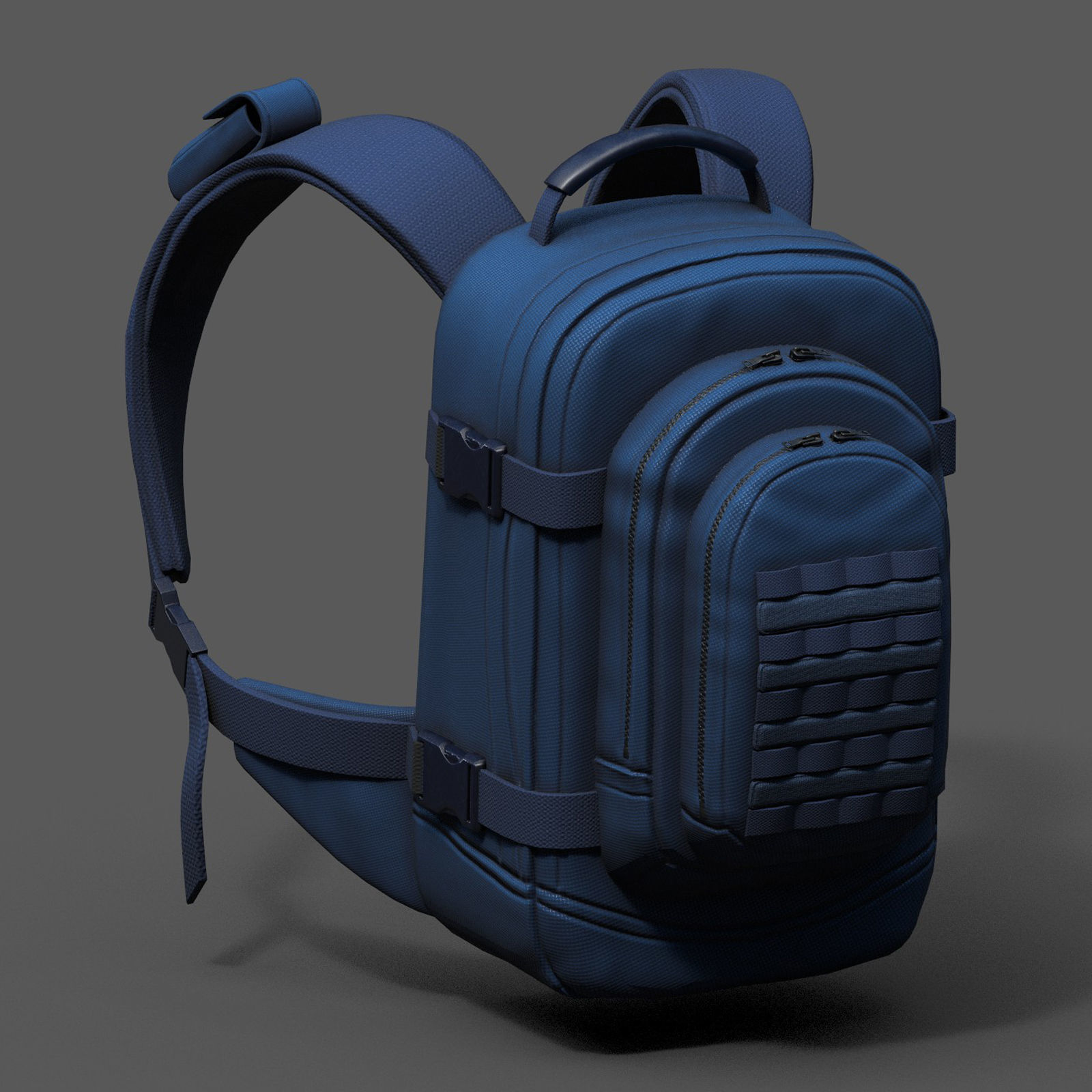 Backpack Camping Generic bag baggage  Low-poly 3D model_7