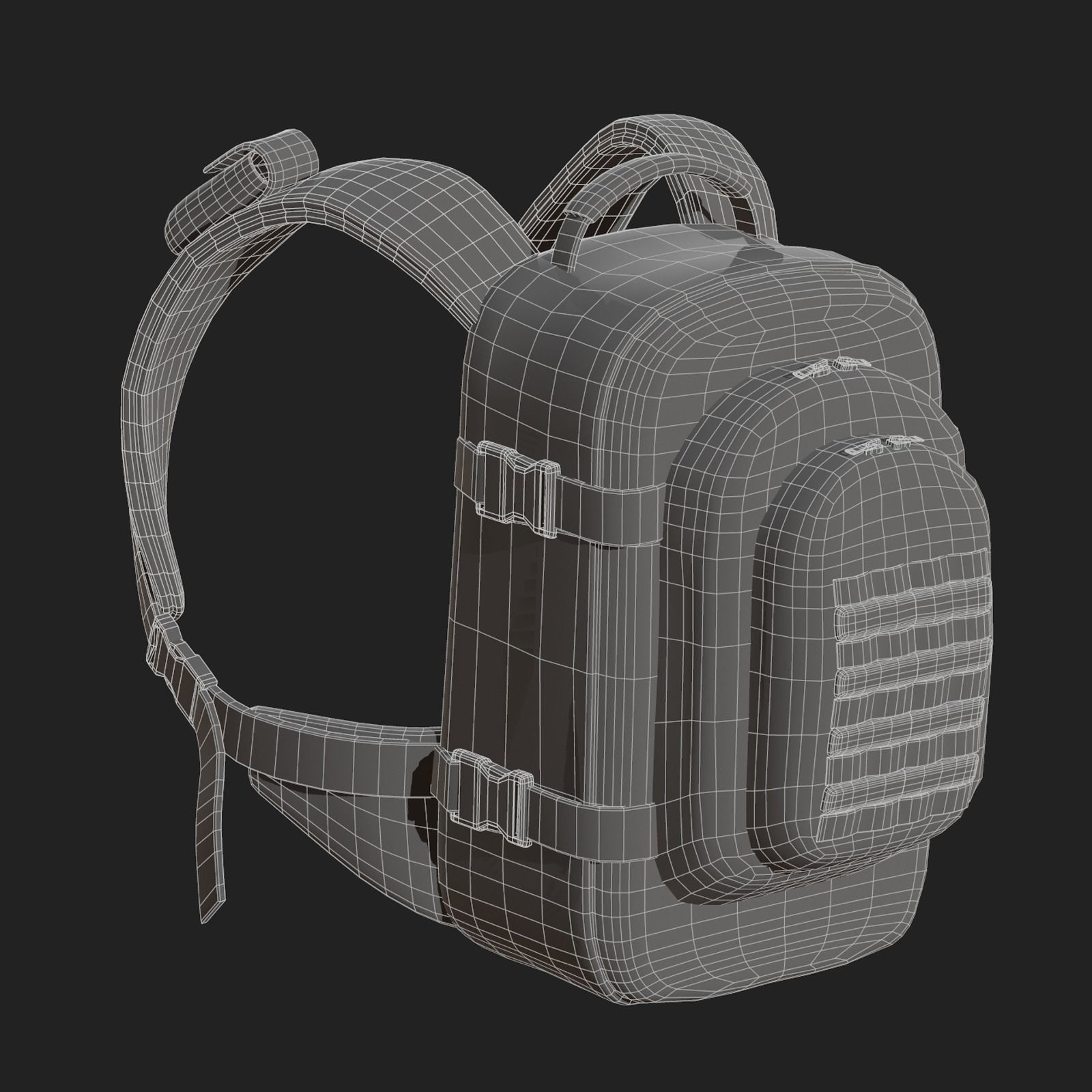 Backpack Camping Generic bag baggage  Low-poly 3D model_13