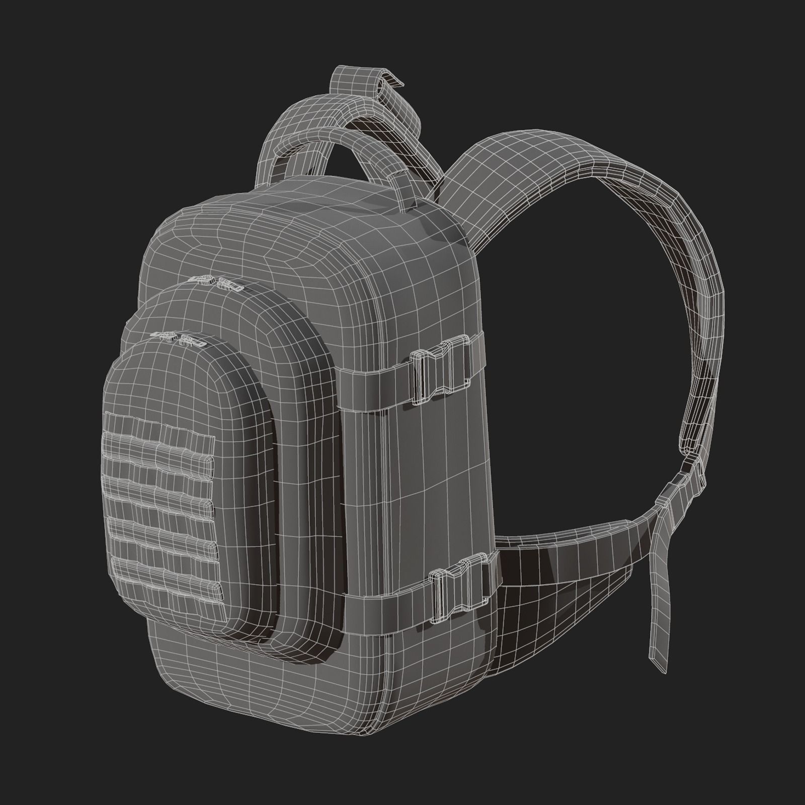 Backpack Camping Generic bag baggage  Low-poly 3D model_11