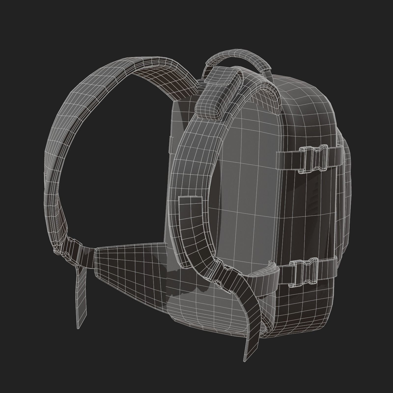 Backpack Camping Generic bag baggage  Low-poly 3D model_12