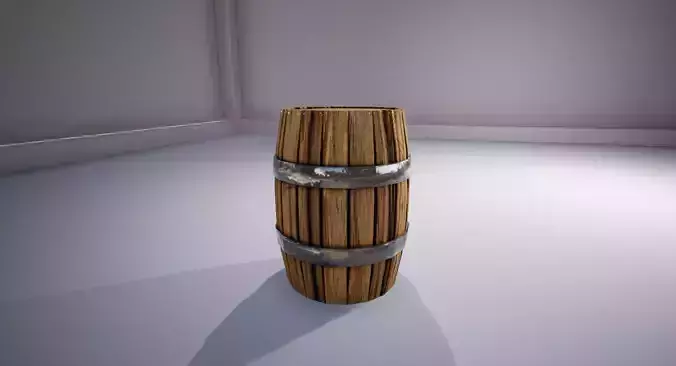 Medieval Barrel Low-poly 3D model