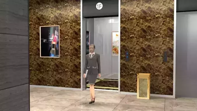 People come out of the elevator