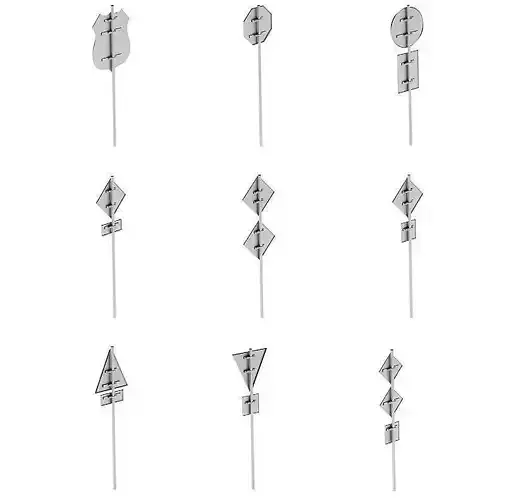 trafficsigns road signs on sticks -