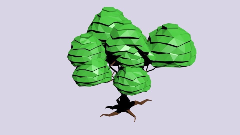 Lowpoly Tree polygonal Low-poly 3D model_4