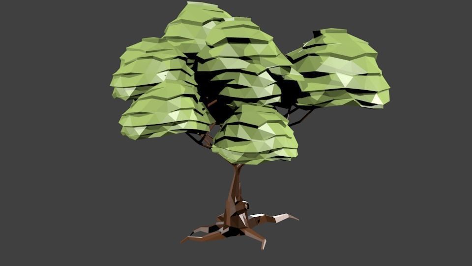 Lowpoly Tree polygonal Low-poly 3D model_3