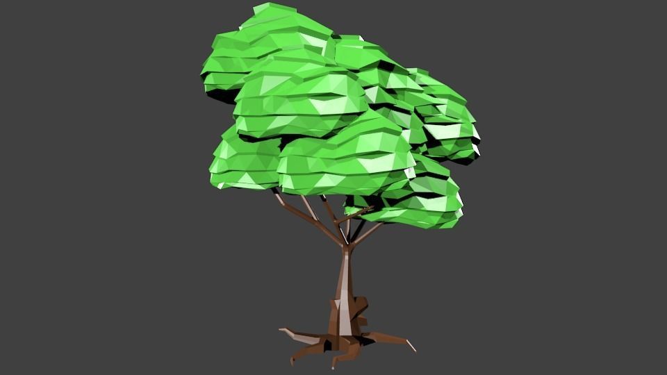 Lowpoly Tree polygonal Low-poly 3D model_2
