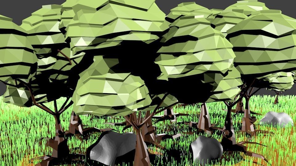 Lowpoly Tree polygonal Low-poly 3D model_6