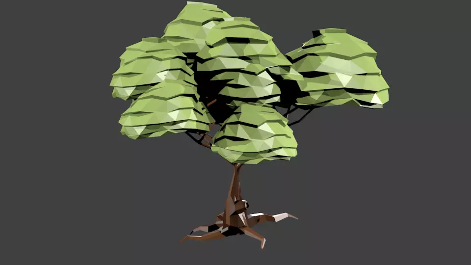Lowpoly Tree polygonal Low-poly 3D model_0