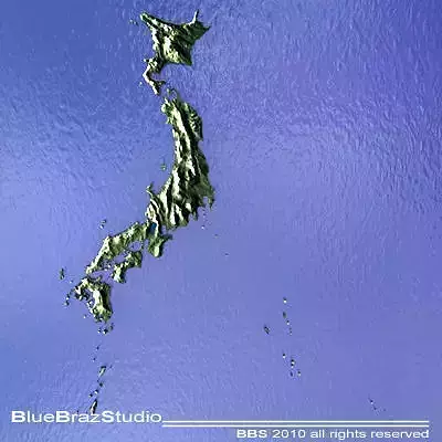 Japan island of new zealand in ocean